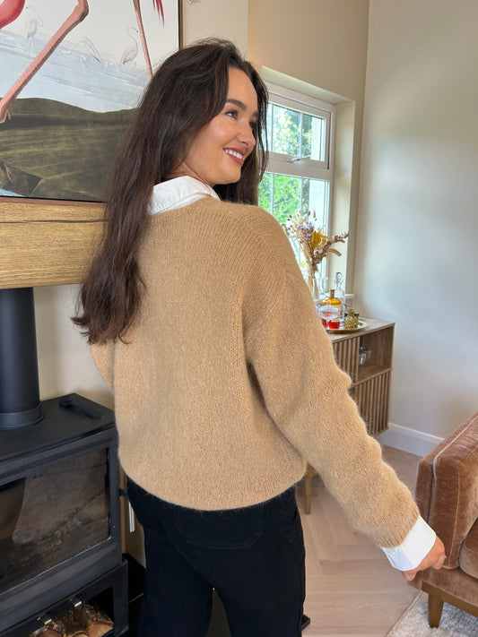 Freya Cardigan Camel - Image unknown