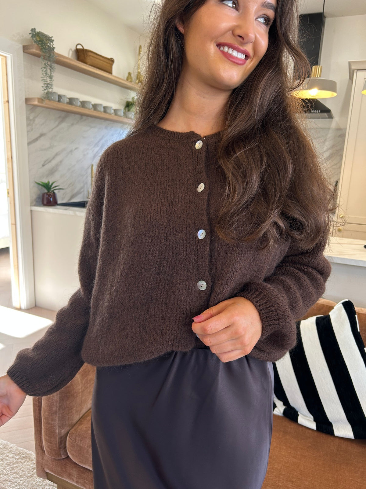 Freya Cardigan Chocolate