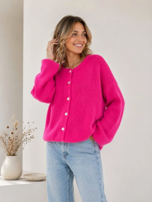Freya Cardigan  Fuchsia - Image 3