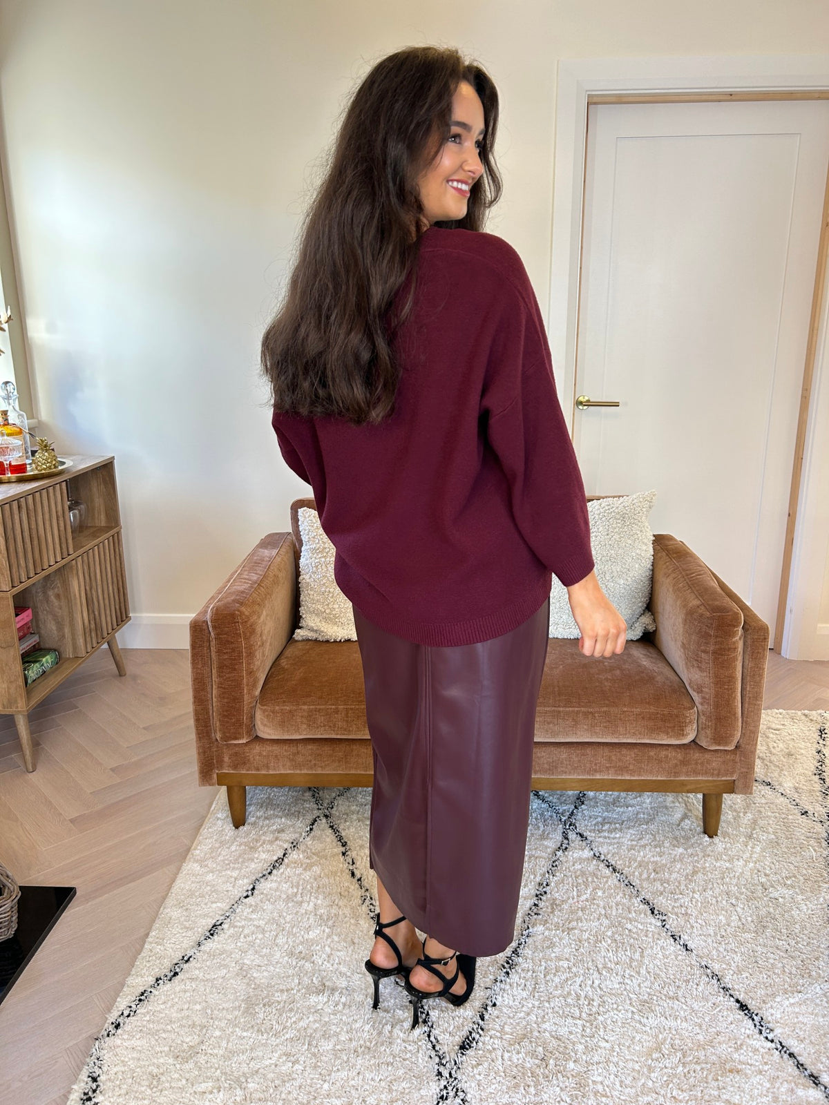 Blake Skirt & Sweater Burgundy - Image 1