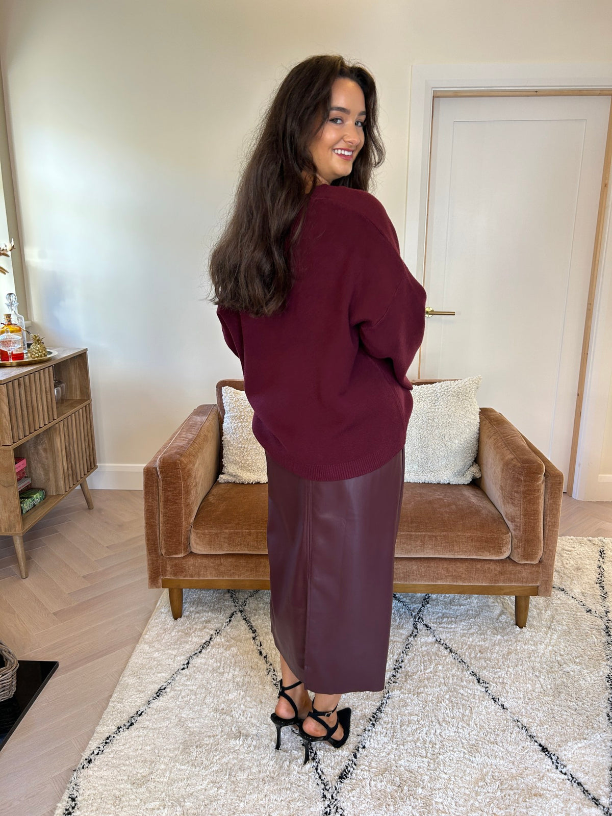 Blake Skirt & Sweater Burgundy - Image 3