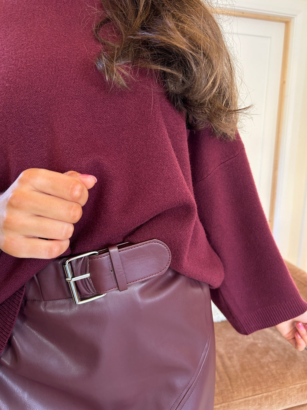 Blake Skirt & Sweater Burgundy - Image 5