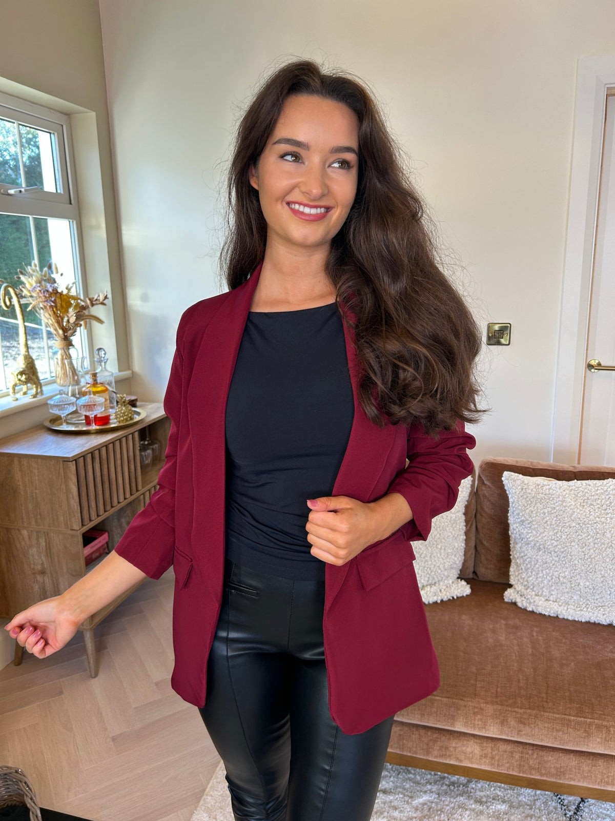 Thea Blazer Burgundy