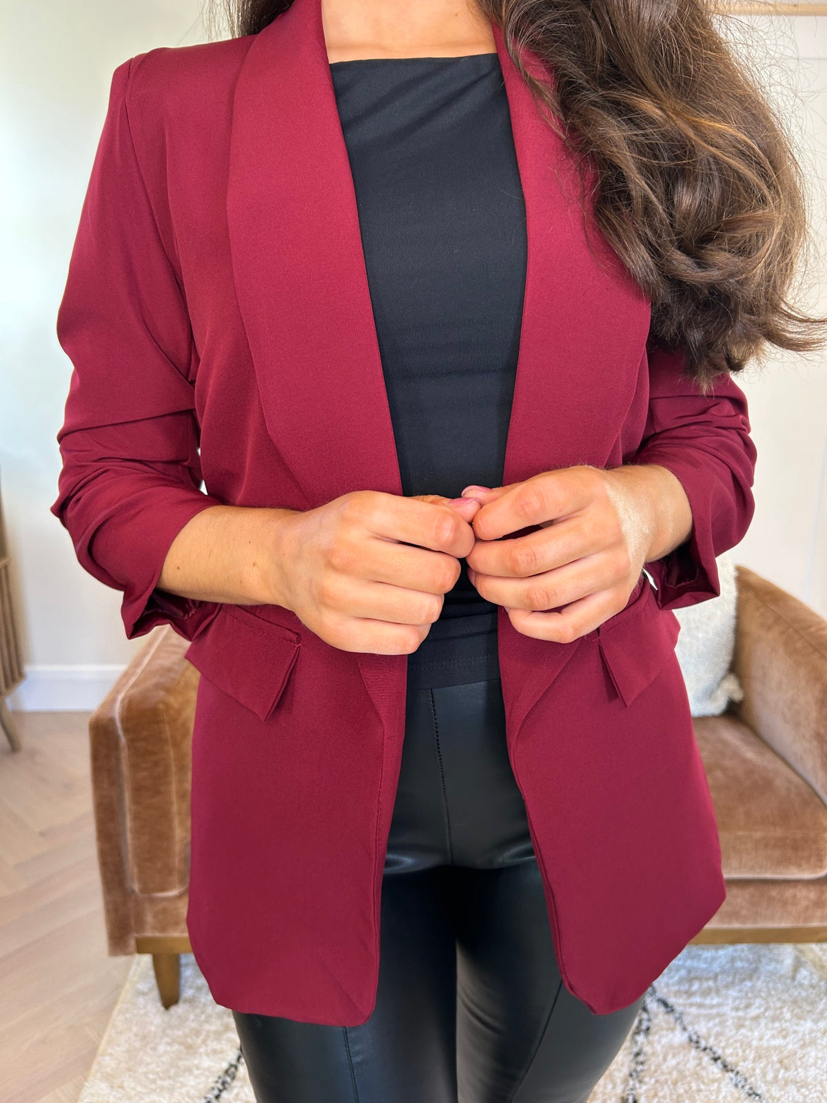 Thea Blazer Burgundy