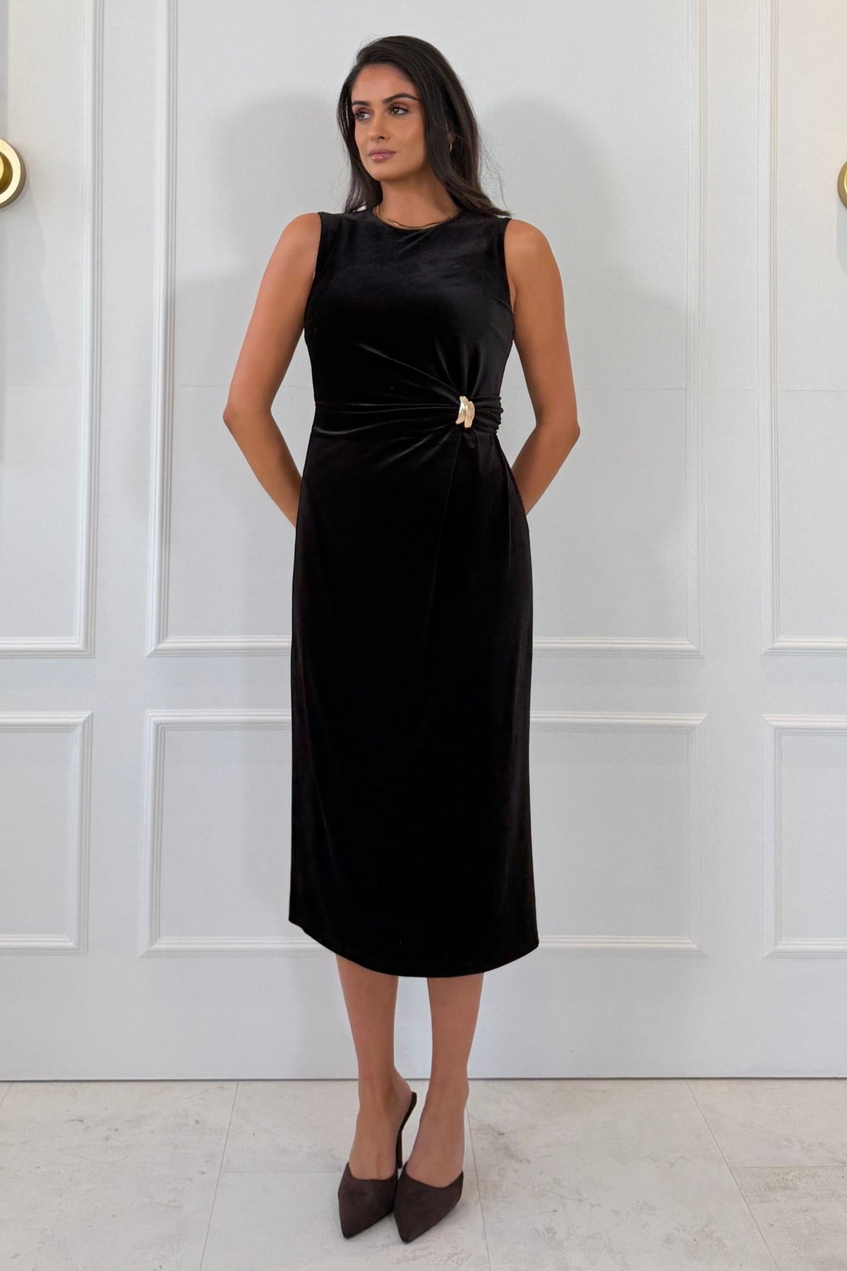 Louisa Dress Black Velvet - Image 2