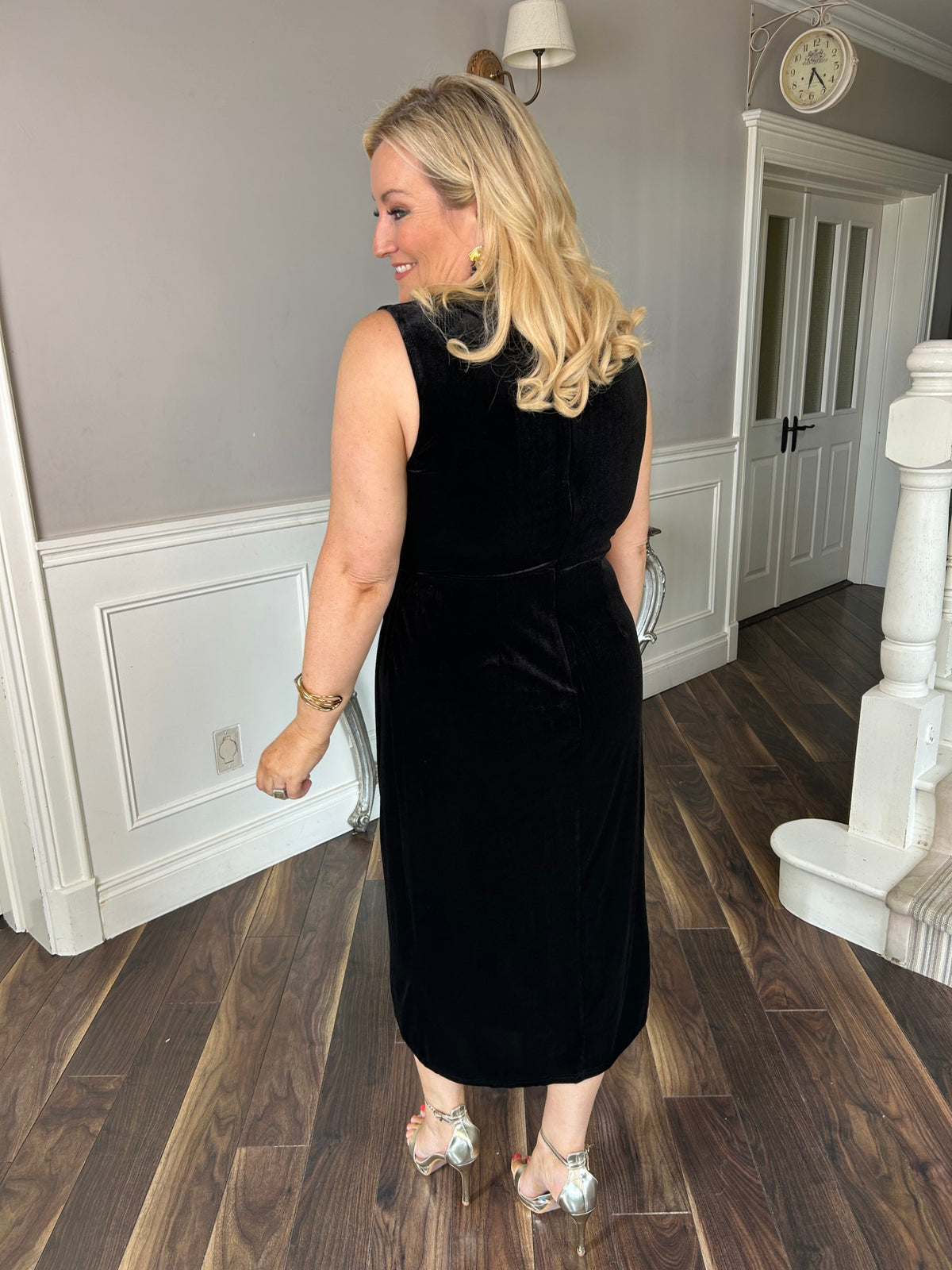 Louisa Dress Black Velvet - Image 3