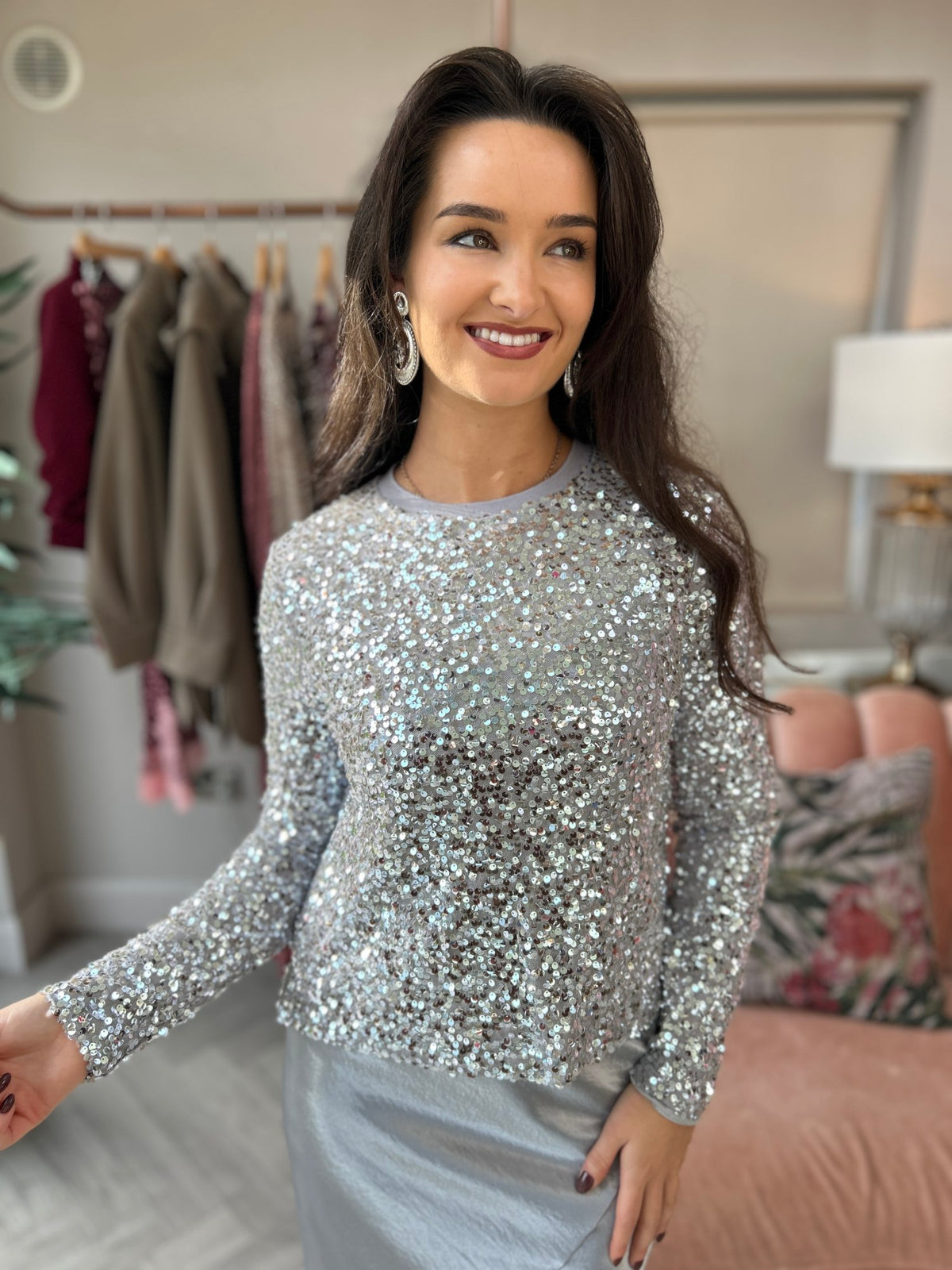Anais Sequin Top Grey - Image unknown