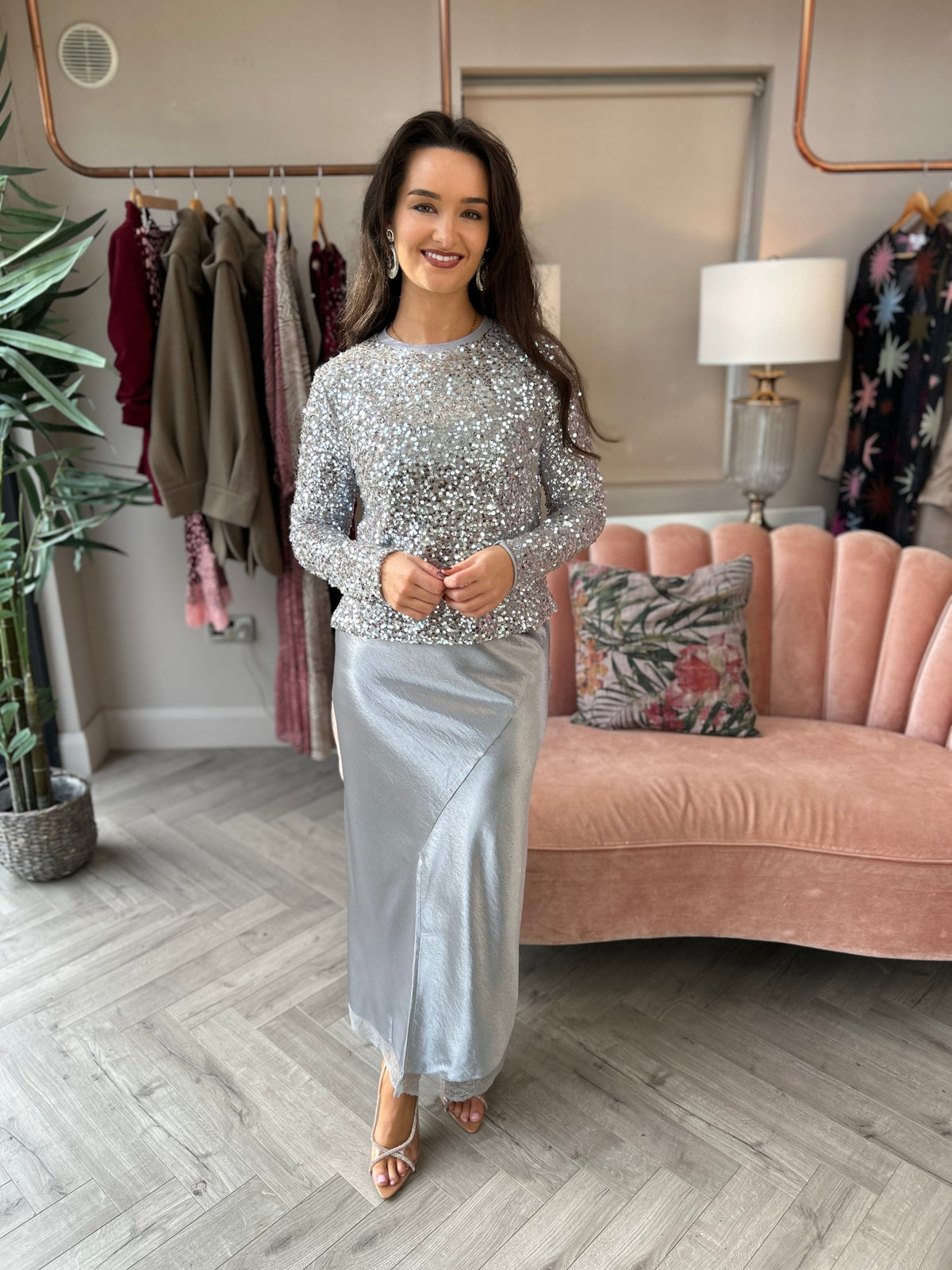 Anais Sequin Top Grey - Image 8