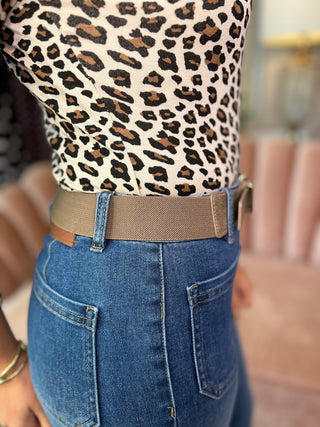 Rhea Gold Buckle Belt Taupe - Image 2