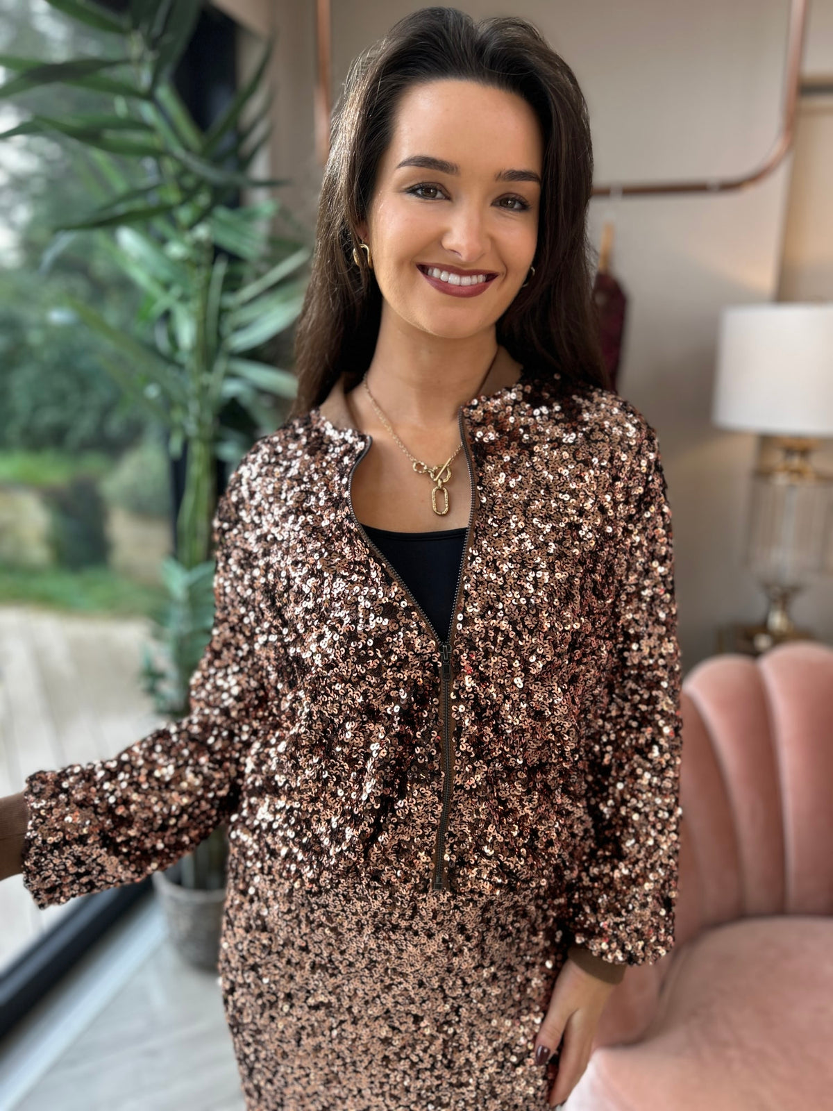 Mila  Sequin Bomber - Image 5