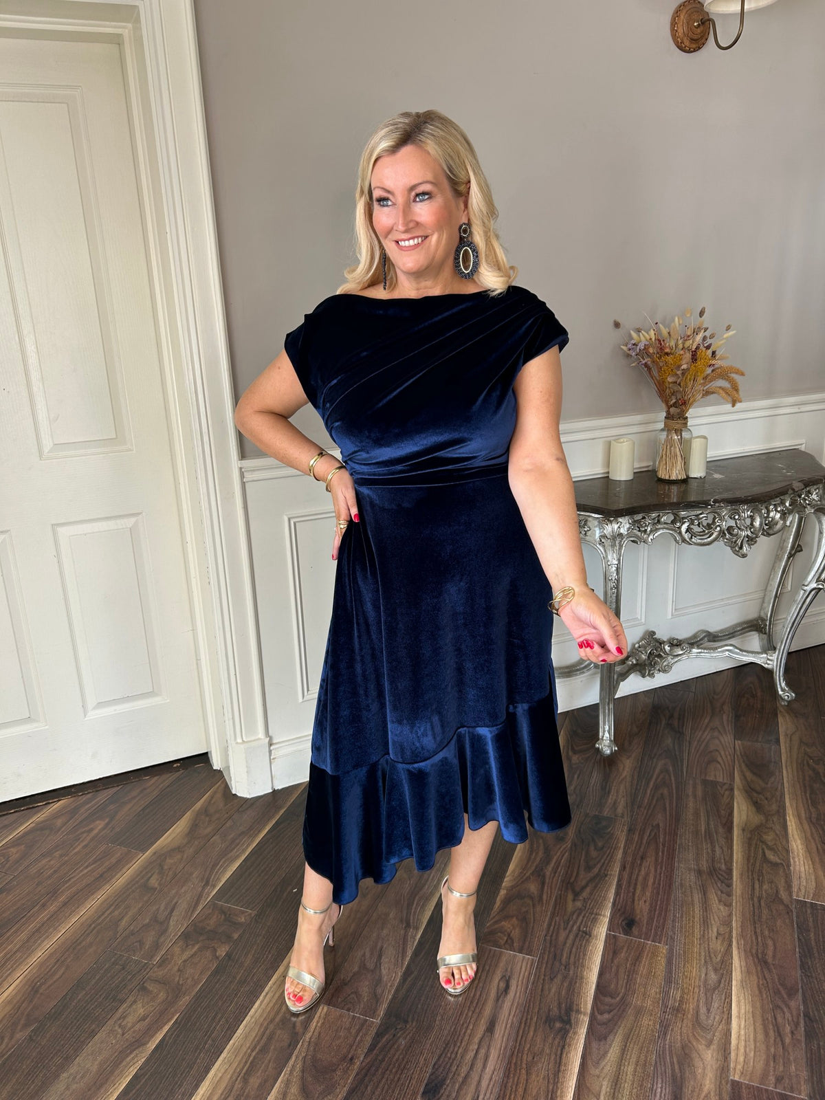 Felicity Dress Navy Velvet - Image unknown