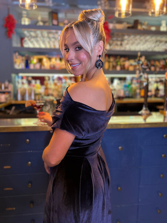 Betty Velvet Dress Navy