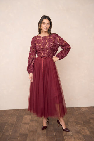 Tulle Skirt Wine - Image 2