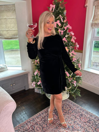 Meg Black Velvet Dress - Image 6