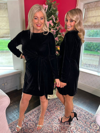 Meg Black Velvet Dress - Image 8