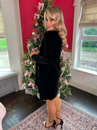 Meg Black Velvet Dress - Image 1