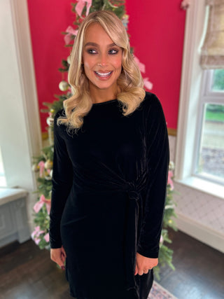 Meg Black Velvet Dress - Image 2