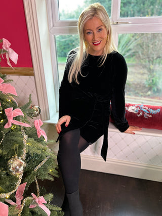 Meg Black Velvet Dress - Image 4