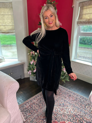 Meg Black Velvet Dress - Image 10