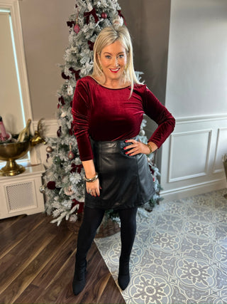 Bri Burgundy Backless Bodysuit - Image 6