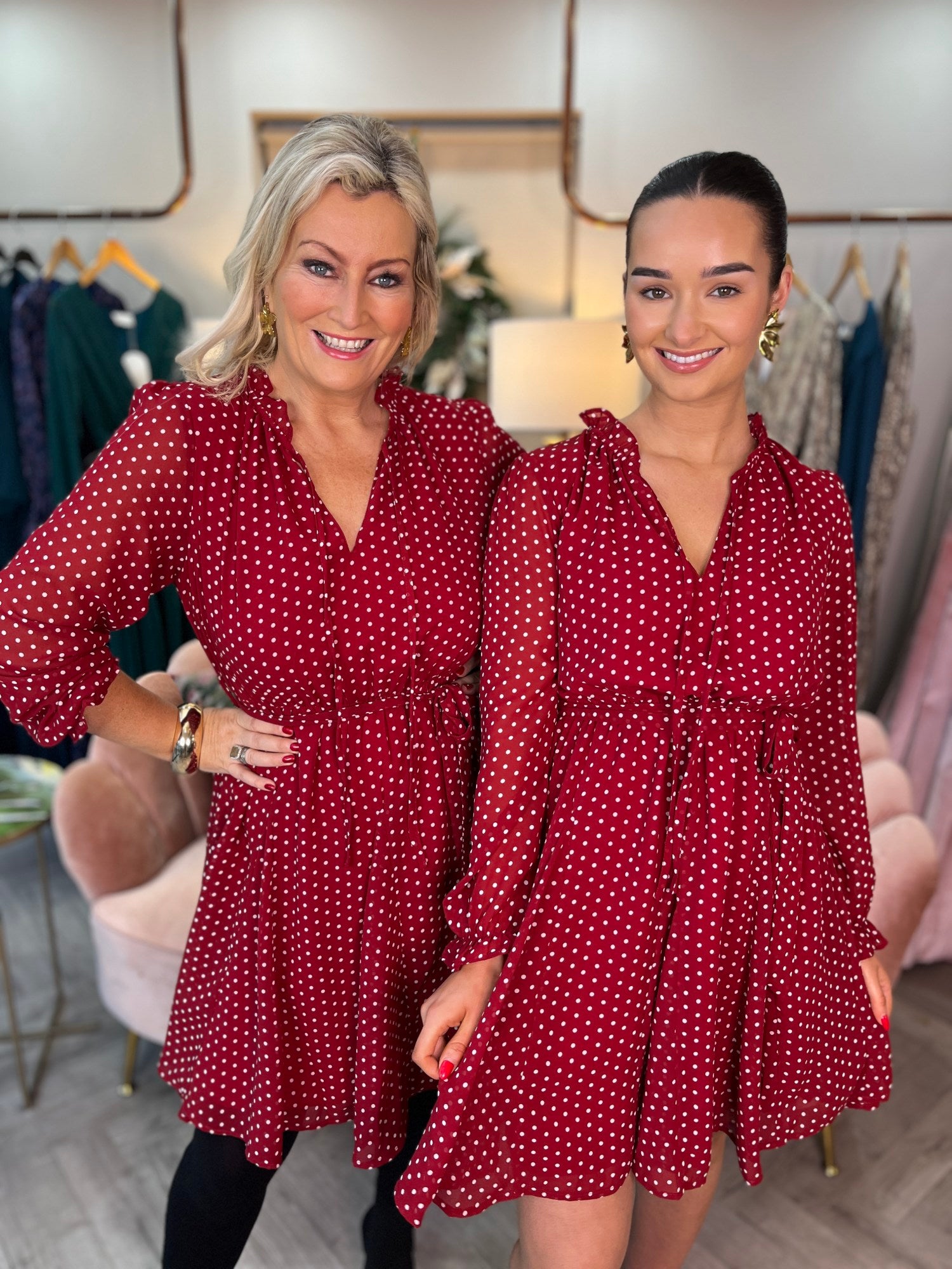 Zoe Red Polka Dot Dress