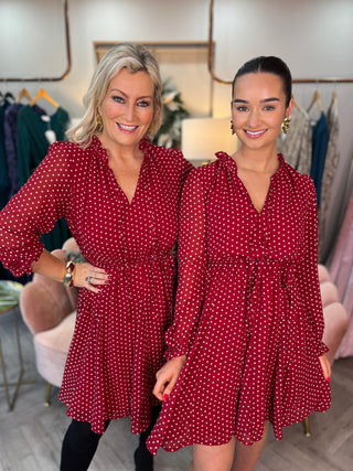 Zoe Red Polka Dot Dress