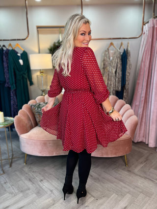 Zoe Red Polka Dot Dress