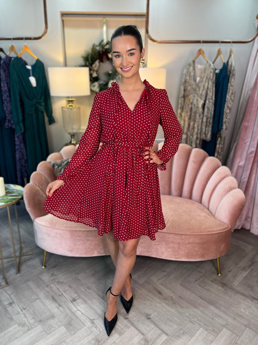 Zoe Red Polka Dot Dress