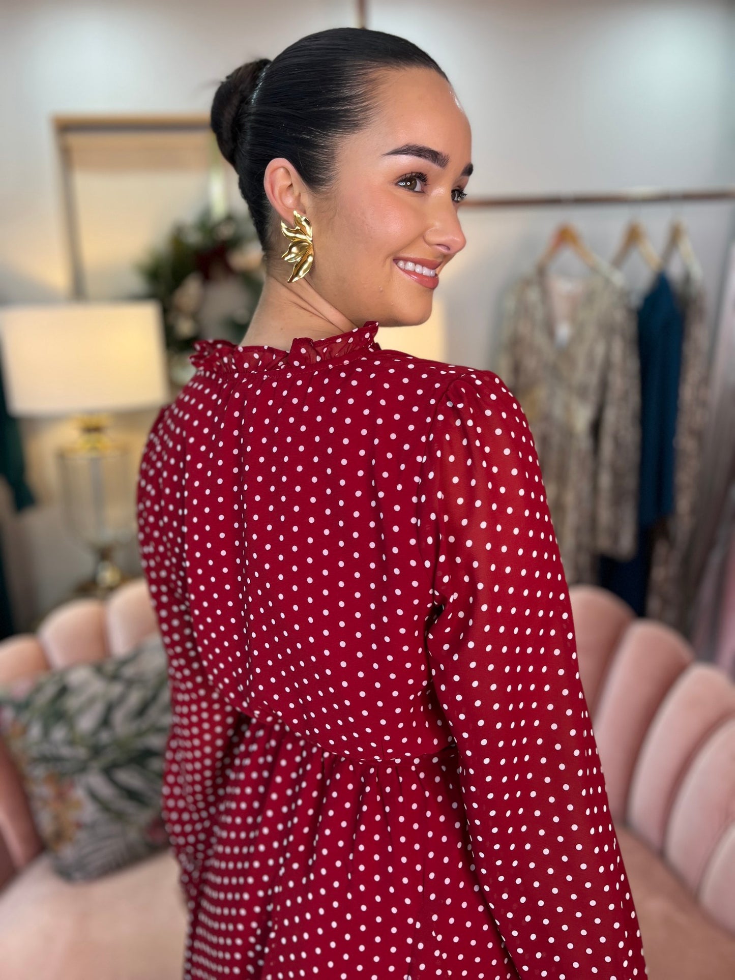 Zoe Red Polka Dot Dress