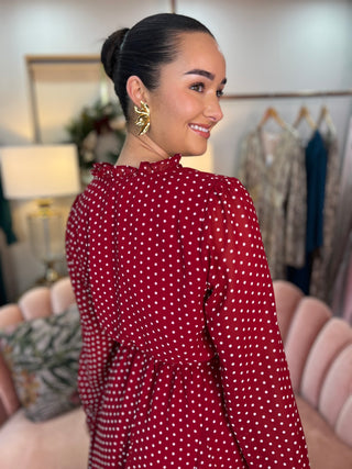 Zoe Red Polka Dot Dress