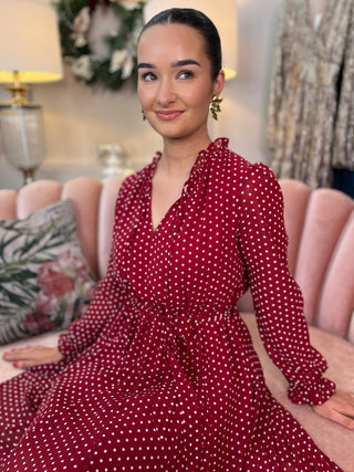 Zoe Red Polka Dot Dress