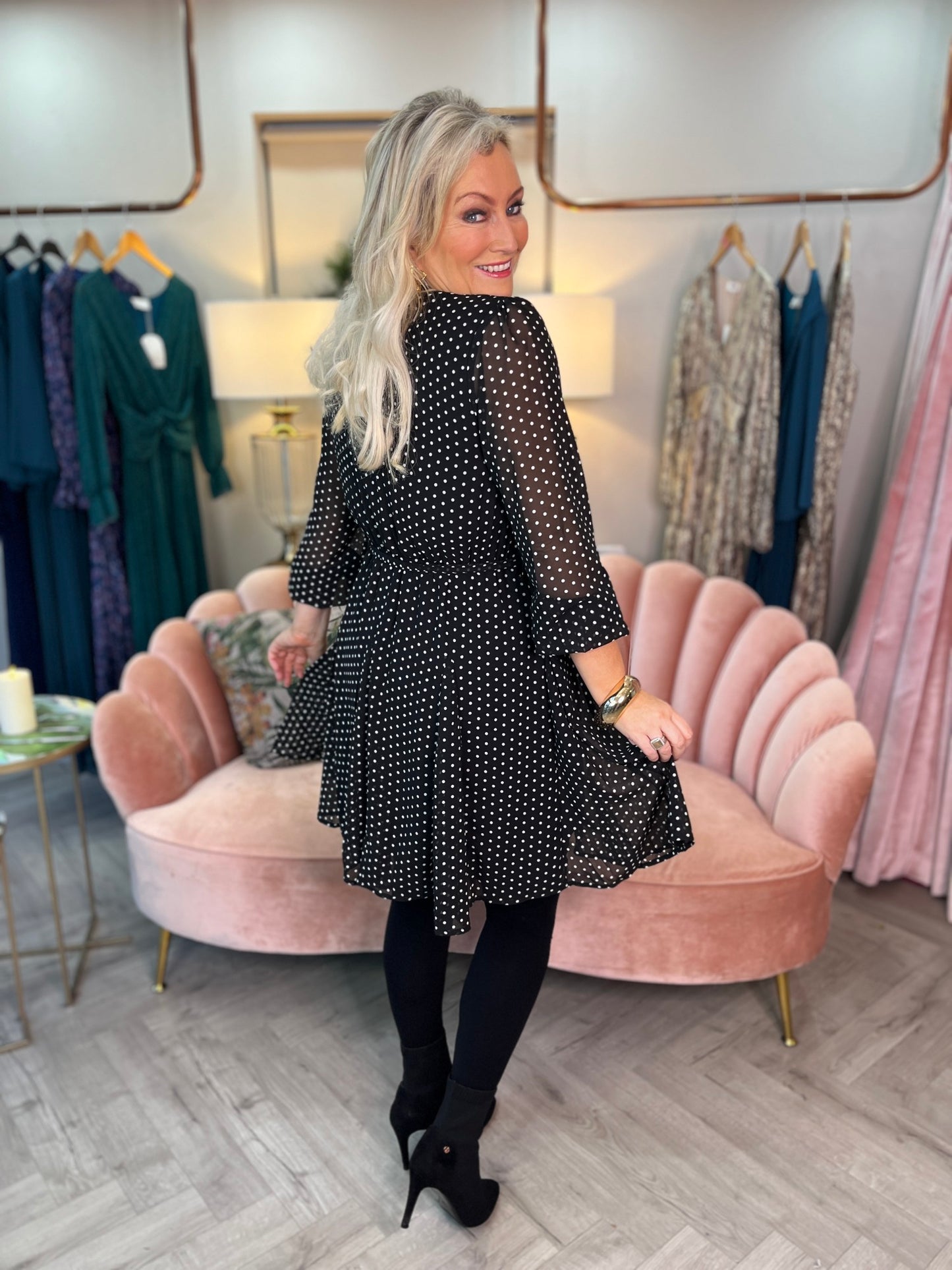 Zoe Black Polka Dot Dress