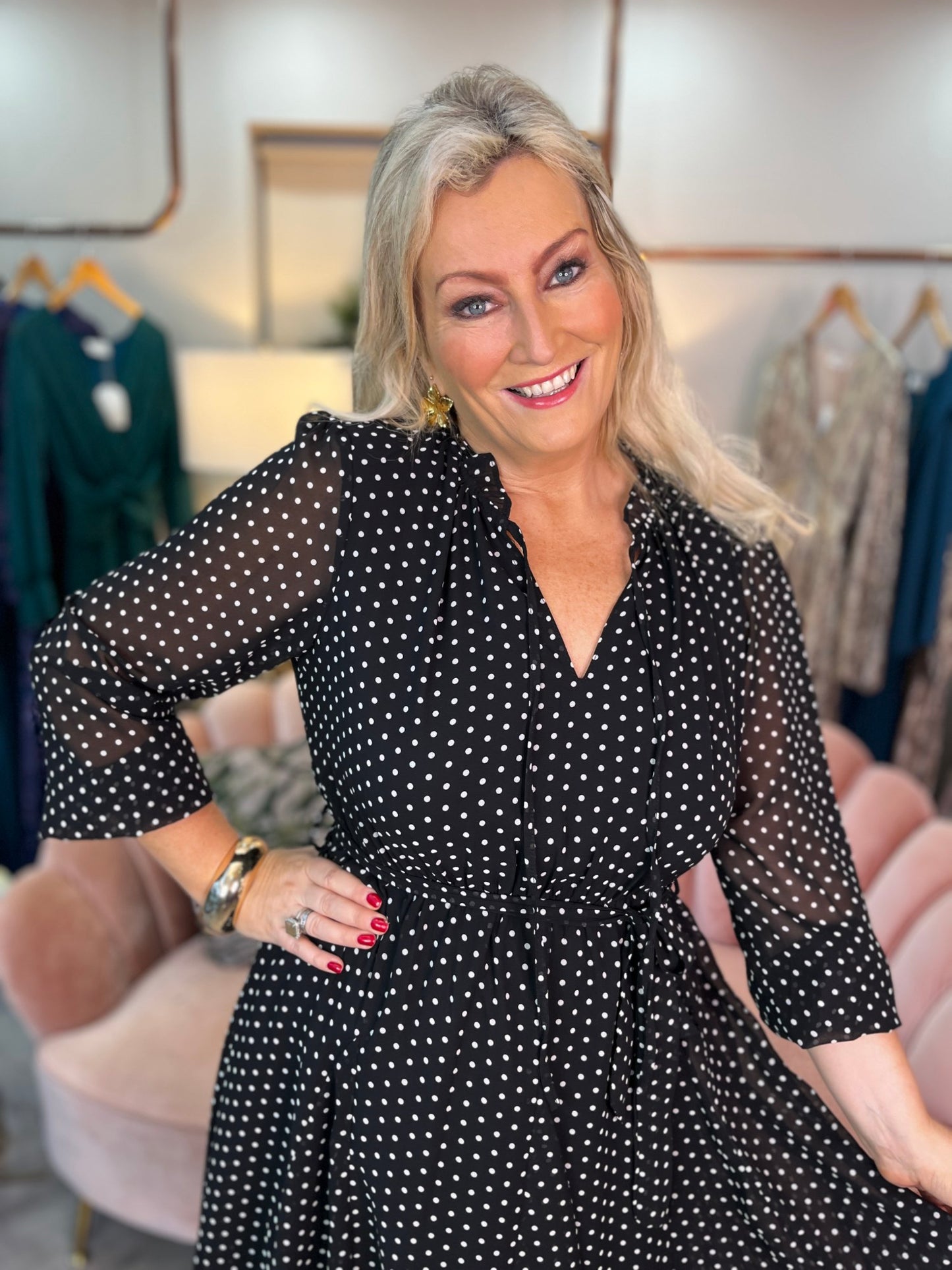 Zoe Black Polka Dot Dress
