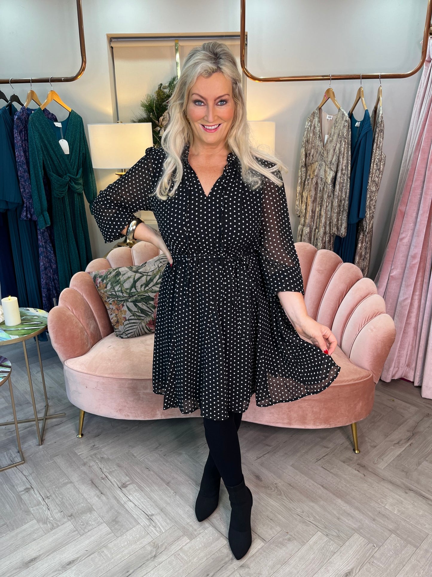 Zoe Black Polka Dot Dress