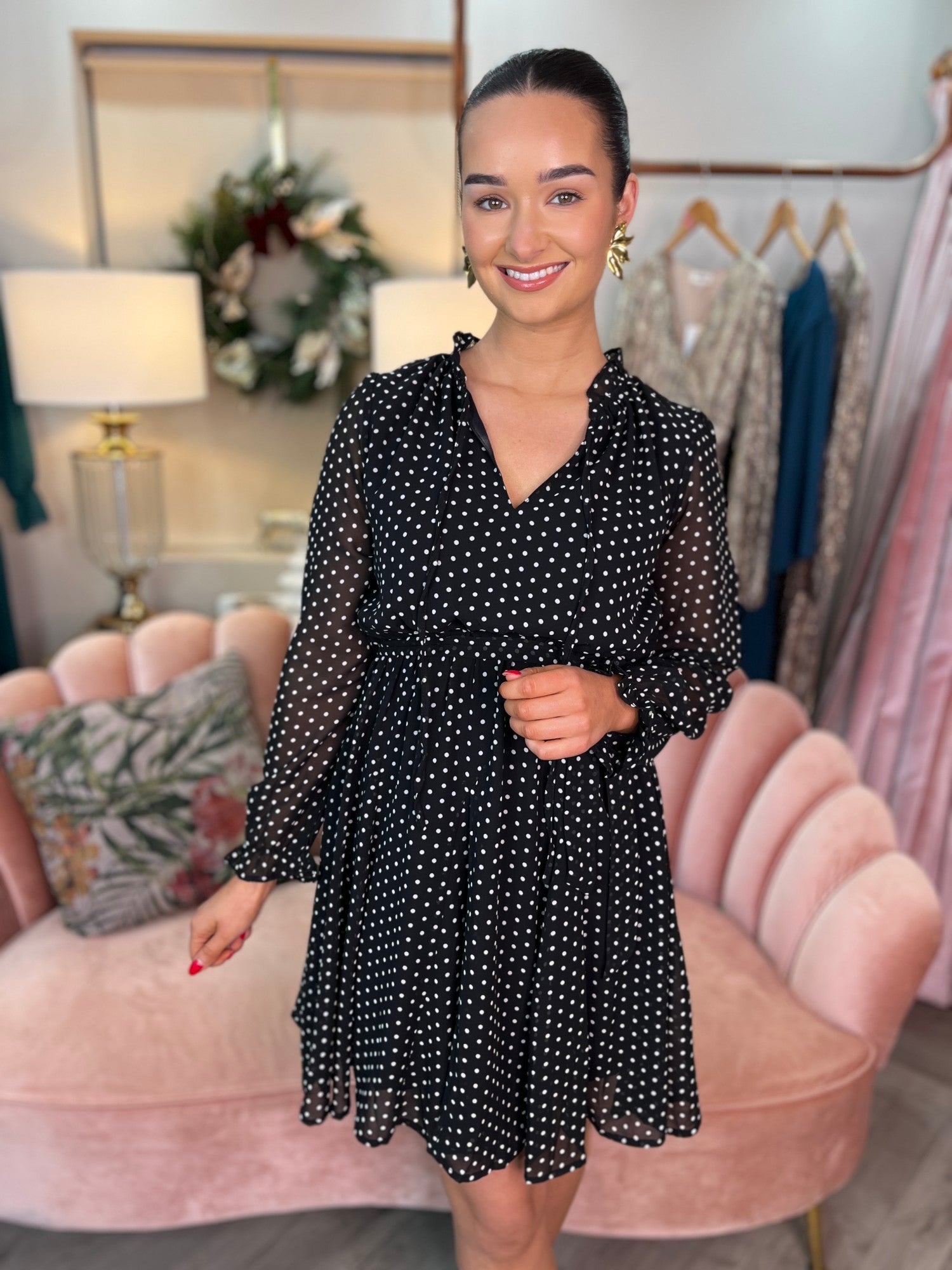 Zoe Black Polka Dot Dress