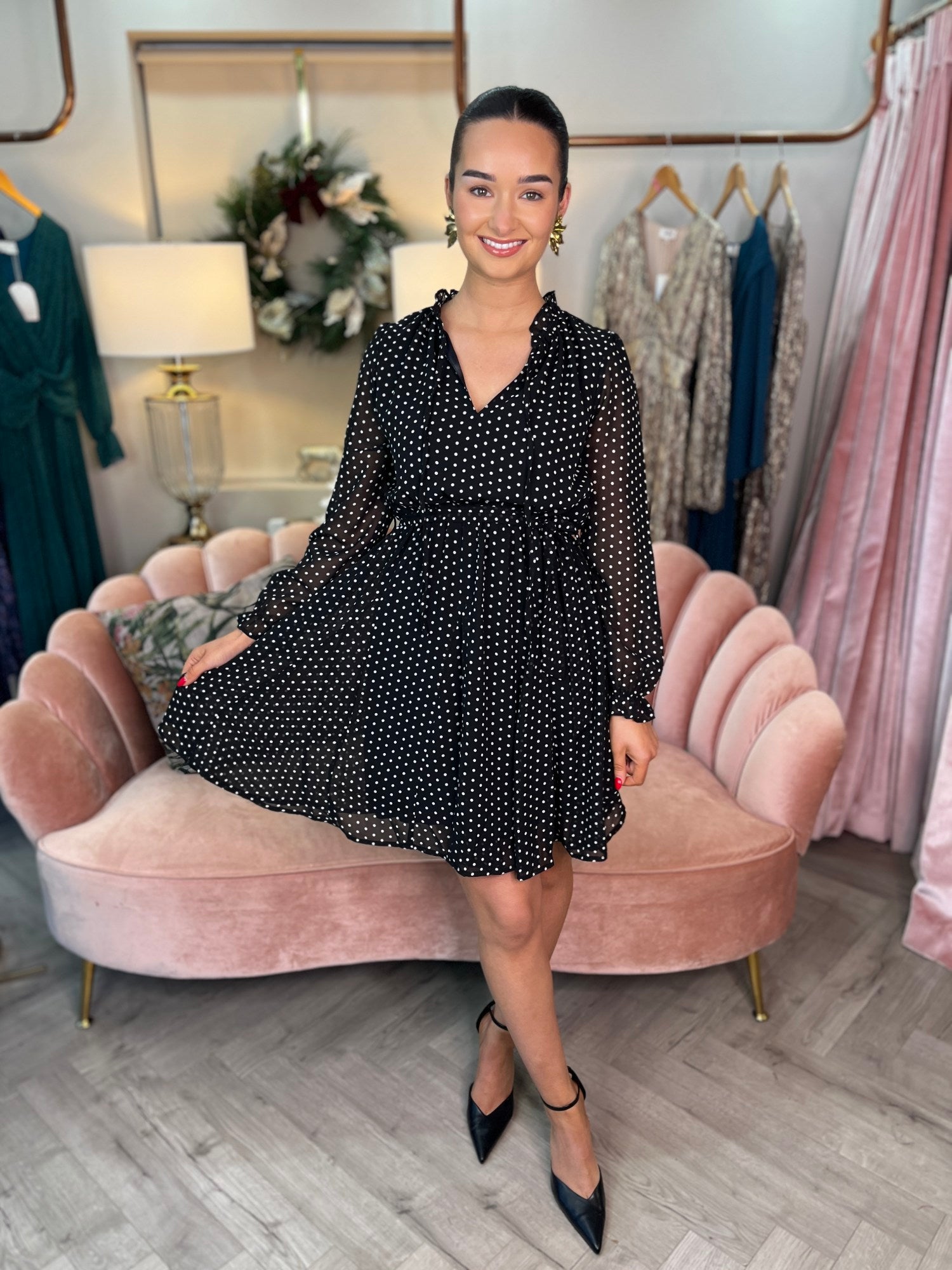 Zoe Black Polka Dot Dress