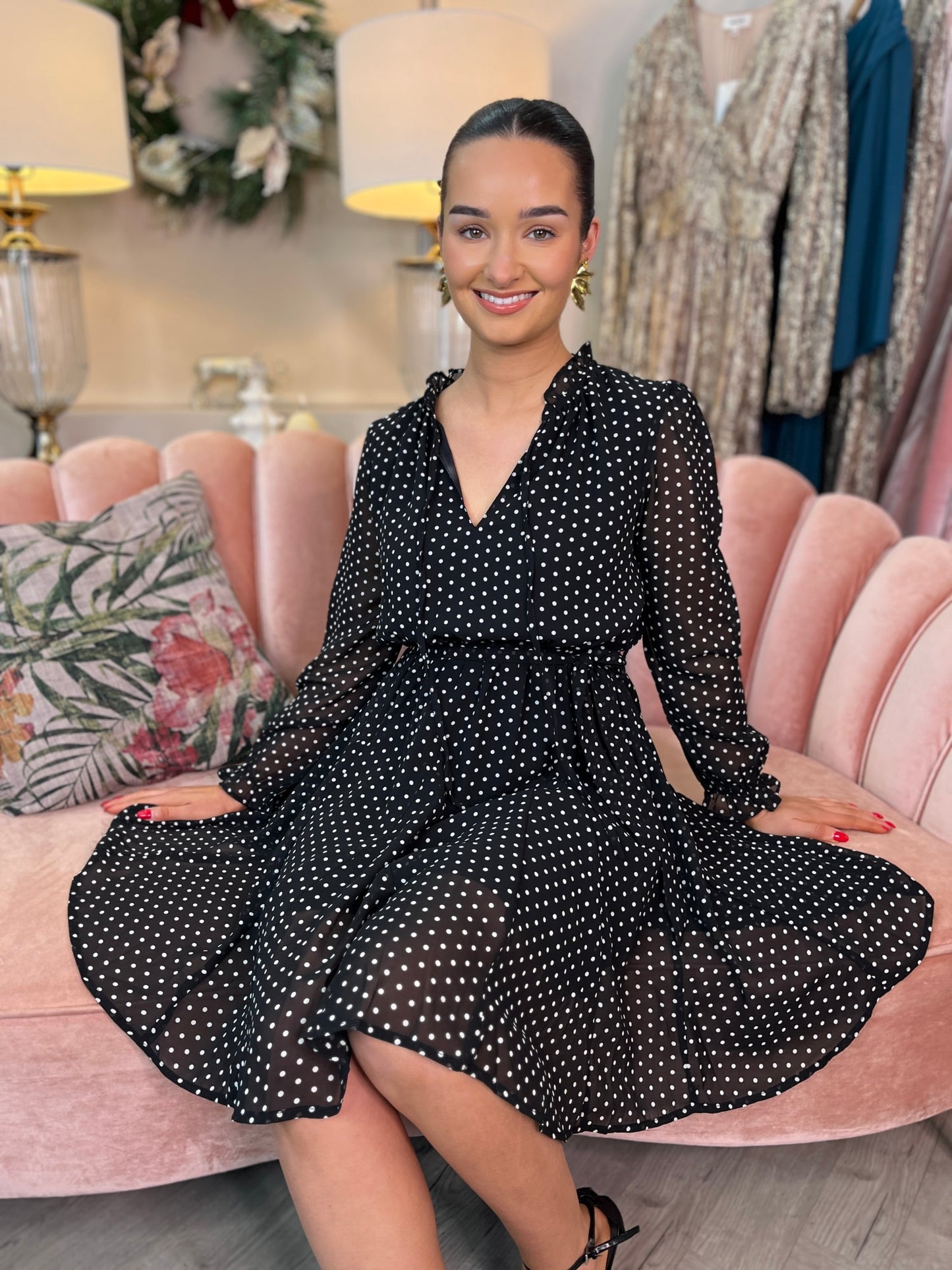 Zoe Black Polka Dot Dress