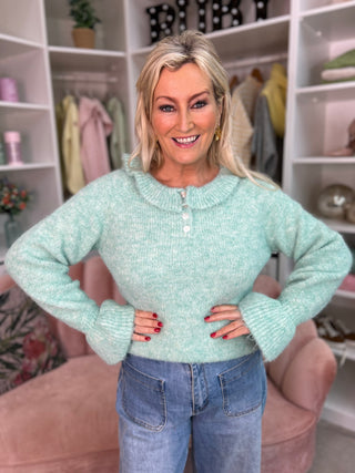 Anais Green Ruffle Jumper - Image unknown