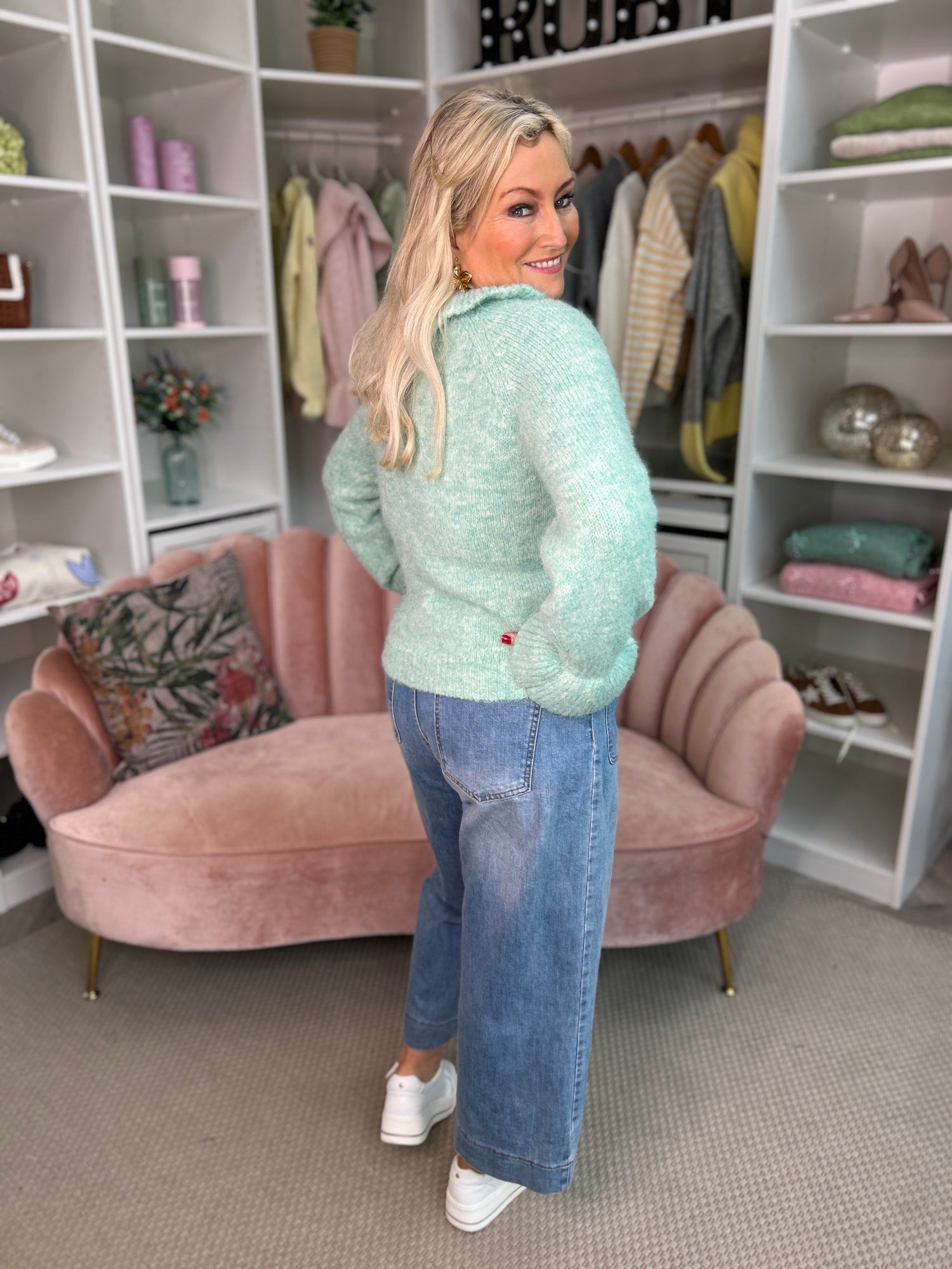 Anais Green Ruffle Jumper - Image 6