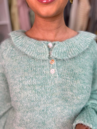 Anais Green Ruffle Jumper - Image 3