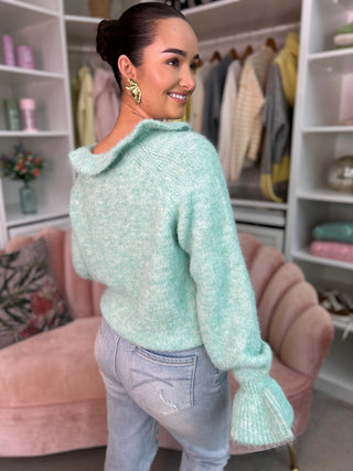 Anais Green Ruffle Jumper - Image 4