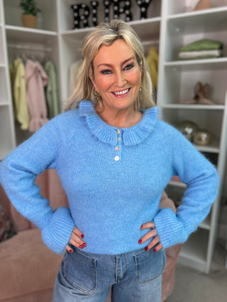 Anais Blue Ruffle Jumper - Image unknown