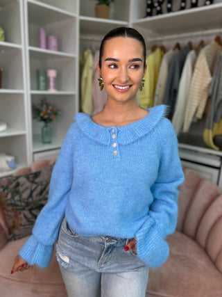 Anais Blue Ruffle Jumper - Image 5