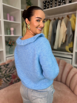 Anais Blue Ruffle Jumper - Image 3