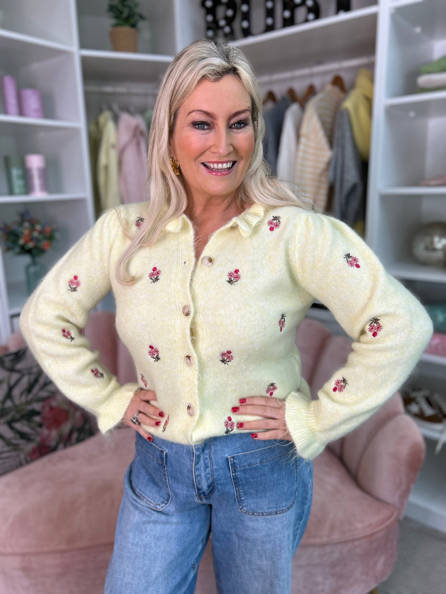 Aria Yellow Cardigan - Image 3