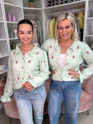 Aria Green Cardigan - Image unknown