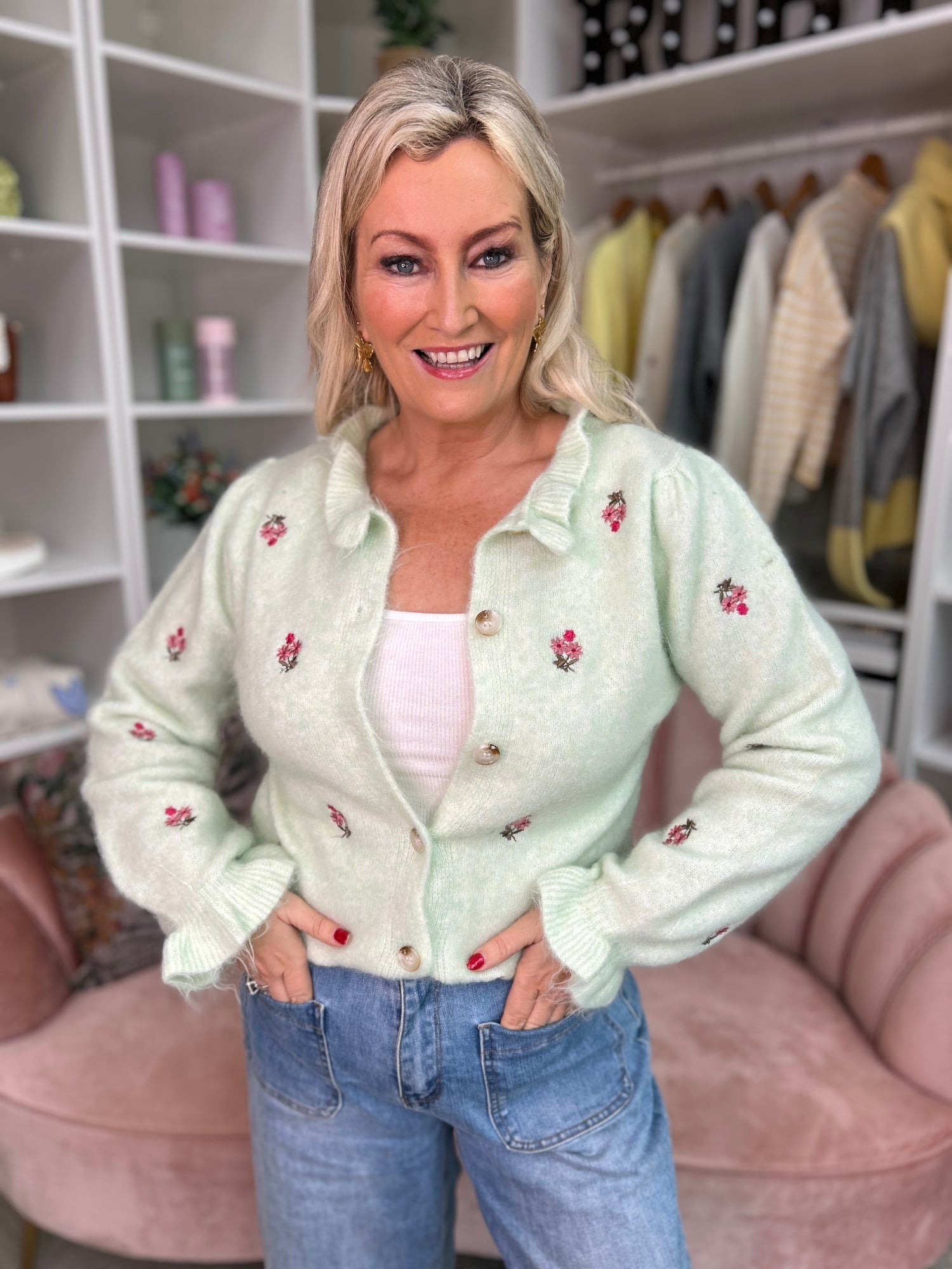 Aria Green Cardigan - Image 1