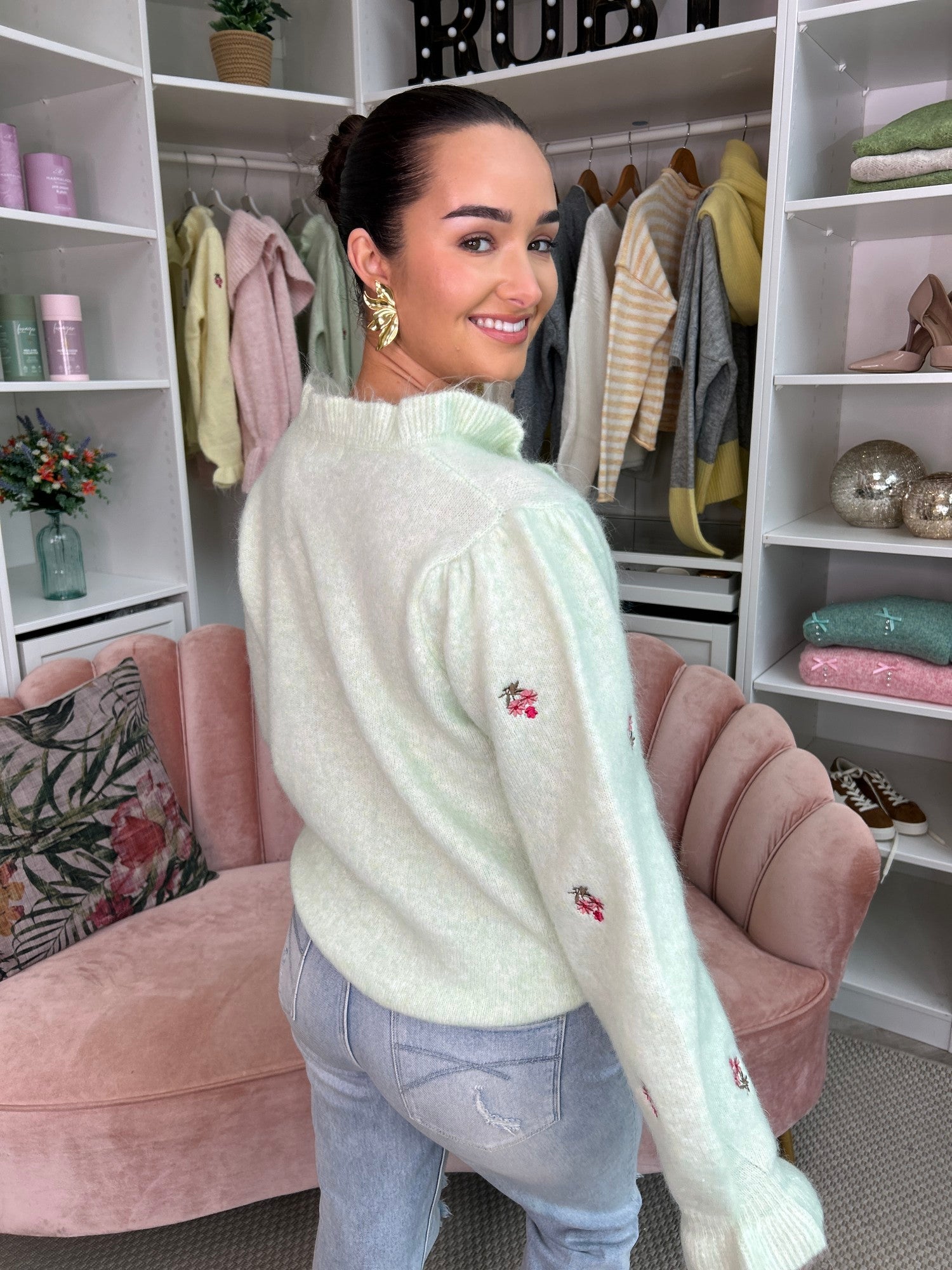 Aria Green Cardigan - Image 2