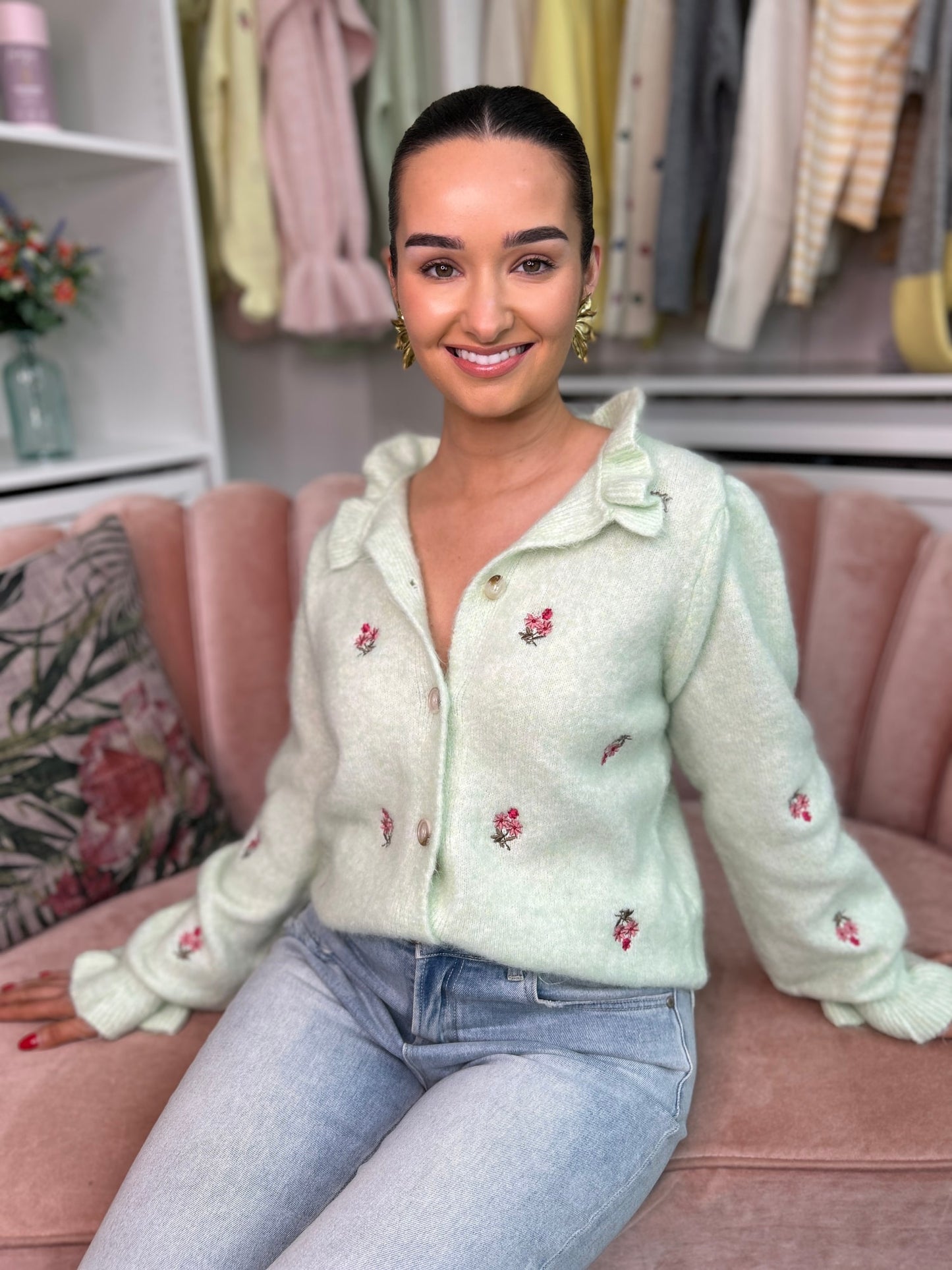 Aria Green Cardigan - Image 3