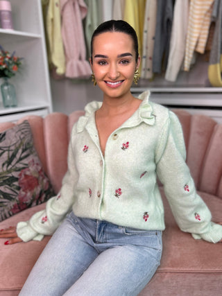 Aria Green Cardigan - Image 3